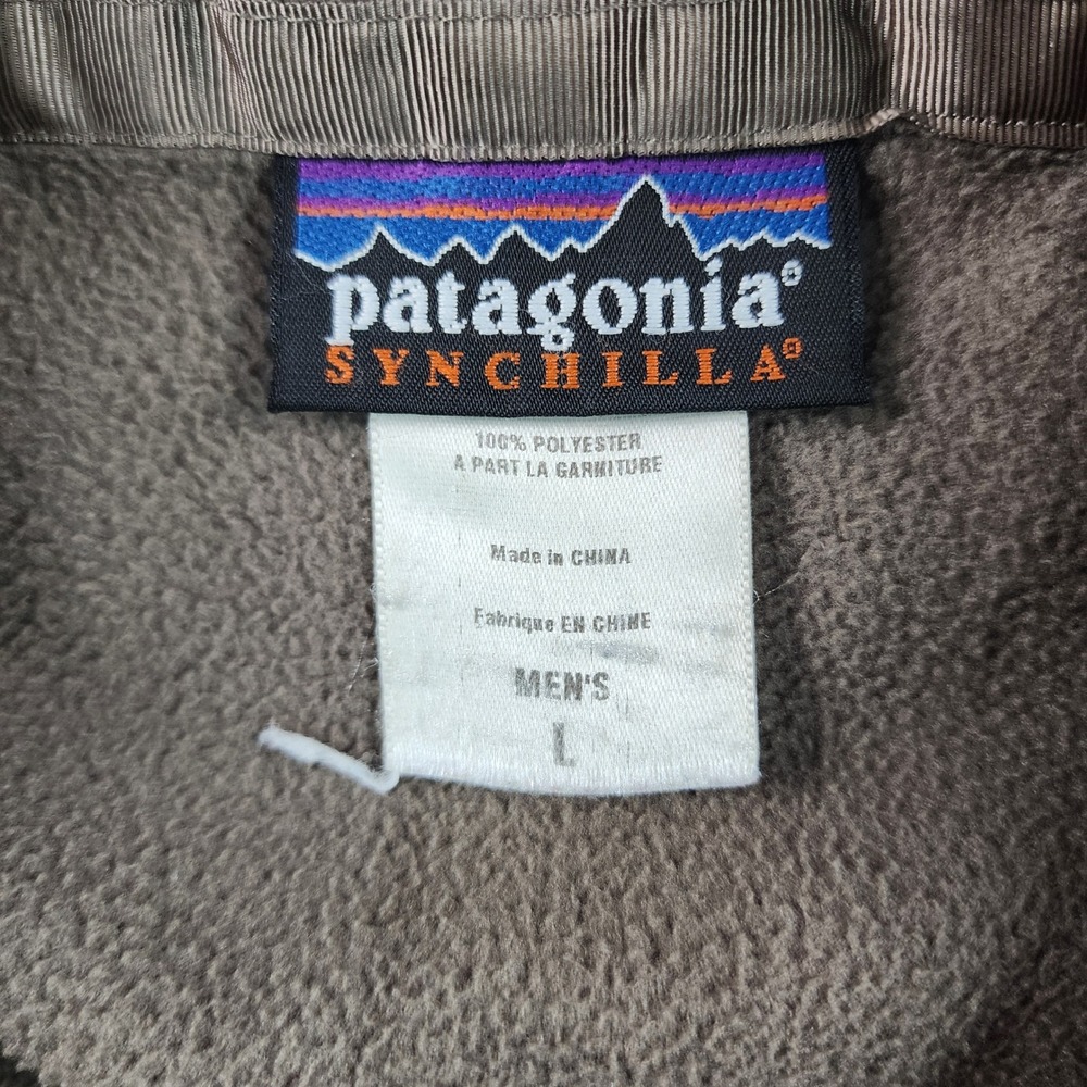 Patagonia Classic Synchilla Fleece Jacket Mens L Full Zip Brown Khaki 26511 - Picture 4 of 9